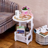 Small Round Coffee Table Bedside Table Tea Fruit Service Plate Tray Sofa Side Table Home Furniture Living Room Coffee Tables