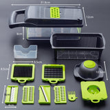 Food Chopper Vegetable-Fruit-Cheese-Onion Chopper Slicer Dicer Tomato Cutter Grater 12 in 1 Veggie Chopper Spiralizer Salad Pota