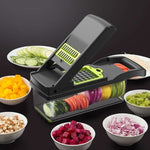 Food Chopper Vegetable-Fruit-Cheese-Onion Chopper Slicer Dicer Tomato Cutter Grater 12 in 1 Veggie Chopper Spiralizer Salad Pota