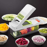 Food Chopper Vegetable-Fruit-Cheese-Onion Chopper Slicer Dicer Tomato Cutter Grater 12 in 1 Veggie Chopper Spiralizer Salad Pota