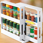 Delicate Spice Rack Double Storage Food Rack Rotating Spice Storage Shelf for Kitchen Bathroom