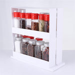 Delicate Spice Rack Double Storage Food Rack Rotating Spice Storage Shelf for Kitchen Bathroom