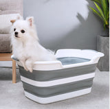 Portable Silicone Folding Bath Tubs Bathroom Bathtub Baby Pet Shower Non-Slip Folding Bath Tub Clothes Storage Basket Drain Hole