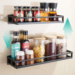 Kitchen Organizer Wall Mount Bracket Wall Storage Rack Spice Jar Rack Cabinet Shelf Kitchen Gadget Supplies Bathroom Rack