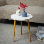 Round Nordic Wood Coffee Table Bed Sofa Side Table Movable Tea Fruit Snack End Table Small Desk Living Room Furniture 35 x 42 cm