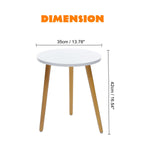 Round Nordic Wood Coffee Table Bed Sofa Side Table Movable Tea Fruit Snack End Table Small Desk Living Room Furniture 35 x 42 cm