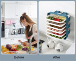 Kitchen Hot Pot Side Dish Plates Multi-layer Side Dish Holder Rack Wall-mounted Food Storage Rack Prepare Dish Side Dishes Tray