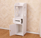 4 Layers Living Room Cabinet Rack Cupboard Storage Shelves Bathroom Corner Floor Cabinet Unit Toilet Tissue Drawers Furniture