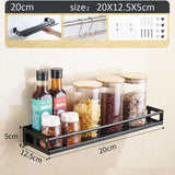 Kitchen Organizer Wall Mount Bracket Wall Storage Rack Spice Jar Rack Cabinet Shelf Kitchen Gadget Supplies Bathroom Rack