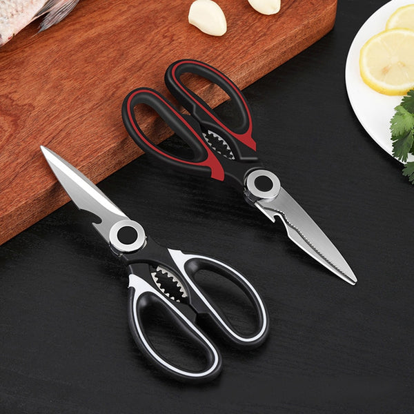 2X Kitchen Powerful Scissors Chicken Bone Scissors Stainless Steel  Multi-Function Bottle Opener Scissors Fish Scale Scissors SK5