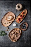 Whole Wood lovesickness Wood Irregular Oval Solid Wood Pan Plate Fruit Dishes Saucer Tea Tray Dessert Dinner Plate Tableware Set