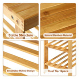 3 Tier Bamboo Entryway Shoe Rack Storage Bench Multi-Use Shoe Rack Bench Furniture For Hallway Bathroom Living Room