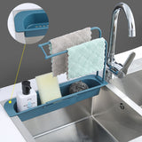 Kitchen Telescopic Sink Rack Organizer Drainer Rack Storage Basket Bag Faucet Holder AdjustableBathroom Holder Sink Kitchen Tool