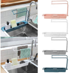 Kitchen Telescopic Sink Rack Organizer Drainer Rack Storage Basket Bag Faucet Holder AdjustableBathroom Holder Sink Kitchen Tool