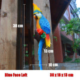 Resin Parrot Statue Wall Mounted DIY Outdoor Garden Tree Decoration Animal Sculpture For Home Office Garden Decor Ornament