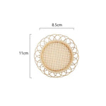 Kitchen Simple Coasters Japanese Style Bamboo Woven Saucer Mat Non-slip Pot Holder Rattan Woven Cup Mat Dining Table Placemat