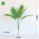 Multiple Green Artificial Palm Leaf Plastic Plants Garden Home Outdoor Decorations Scutellaria Tropical Tree Fake Plants