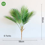 Multiple Green Artificial Palm Leaf Plastic Plants Garden Home Outdoor Decorations Scutellaria Tropical Tree Fake Plants