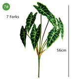 Multiple Green Artificial Palm Leaf Plastic Plants Garden Home Outdoor Decorations Scutellaria Tropical Tree Fake Plants