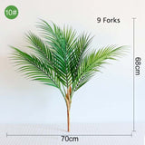 Multiple Green Artificial Palm Leaf Plastic Plants Garden Home Outdoor Decorations Scutellaria Tropical Tree Fake Plants