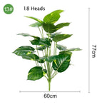 Multiple Green Artificial Palm Leaf Plastic Plants Garden Home Outdoor Decorations Scutellaria Tropical Tree Fake Plants