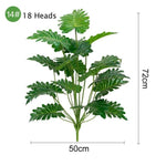 Multiple Green Artificial Palm Leaf Plastic Plants Garden Home Outdoor Decorations Scutellaria Tropical Tree Fake Plants