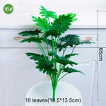 Multiple Green Artificial Palm Leaf Plastic Plants Garden Home Outdoor Decorations Scutellaria Tropical Tree Fake Plants