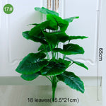 Multiple Green Artificial Palm Leaf Plastic Plants Garden Home Outdoor Decorations Scutellaria Tropical Tree Fake Plants