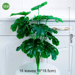 Multiple Green Artificial Palm Leaf Plastic Plants Garden Home Outdoor Decorations Scutellaria Tropical Tree Fake Plants