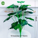 Multiple Green Artificial Palm Leaf Plastic Plants Garden Home Outdoor Decorations Scutellaria Tropical Tree Fake Plants