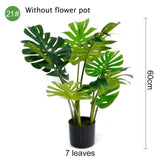 Multiple Green Artificial Palm Leaf Plastic Plants Garden Home Outdoor Decorations Scutellaria Tropical Tree Fake Plants