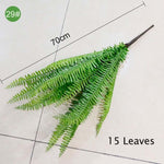 Multiple Green Artificial Palm Leaf Plastic Plants Garden Home Outdoor Decorations Scutellaria Tropical Tree Fake Plants