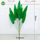 Multiple Green Artificial Palm Leaf Plastic Plants Garden Home Outdoor Decorations Scutellaria Tropical Tree Fake Plants