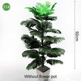 Multiple Green Artificial Palm Leaf Plastic Plants Garden Home Outdoor Decorations Scutellaria Tropical Tree Fake Plants