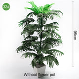 Multiple Green Artificial Palm Leaf Plastic Plants Garden Home Outdoor Decorations Scutellaria Tropical Tree Fake Plants