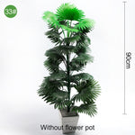 Multiple Green Artificial Palm Leaf Plastic Plants Garden Home Outdoor Decorations Scutellaria Tropical Tree Fake Plants