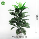 Multiple Green Artificial Palm Leaf Plastic Plants Garden Home Outdoor Decorations Scutellaria Tropical Tree Fake Plants