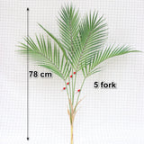 Multiple Green Artificial Palm Leaf Plastic Plants Garden Home Outdoor Decorations Scutellaria Tropical Tree Fake Plants