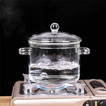 Glass Saucepan Stove Pot for Kitchen Transparent Mini Soup Pot Noodle Bowl Cooker Stovetop Cooking Tools Kitchen Accessories