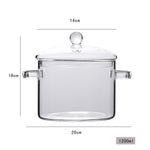 Glass Saucepan Stove Pot for Kitchen Transparent Mini Soup Pot Noodle Bowl Cooker Stovetop Cooking Tools Kitchen Accessories