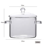 Glass Saucepan Stove Pot for Kitchen Transparent Mini Soup Pot Noodle Bowl Cooker Stovetop Cooking Tools Kitchen Accessories