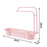 Kitchen Telescopic Sink Rack Organizer Drainer Rack Storage Basket Bag Faucet Holder AdjustableBathroom Holder Sink Kitchen Tool