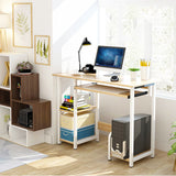 Large Wood Computer Desk Laptop Desk Writing Table Study Desk with Shelves Office Furniture PC Laptop Workstation Home