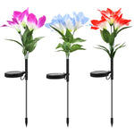 Diverse Solar Flower Light Calla Lily Rose LED Lawn Lamps Outdoor Waterproof Flash Lights Lawn Garden Decor Lawn Landscape Lamp