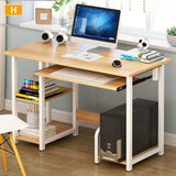 Large Wood Computer Desk Laptop Desk Writing Table Study Desk with Shelves Office Furniture PC Laptop Workstation Home