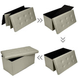 PU Leather Footstool with Leather Footstool Grey Brown Black White Home Furniture 76*38*38cm