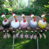 Yard Art Decor Chicken Ornaments Garden Lawn Hen Rooster Ornaments Hens Bird Statues Edge Seater Indoor Outdoor Backyard Decors