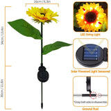 Outdoor Solar Garden Lights, 2 Pack Solar LED Lights Waterproof Simulation Flower Solar Lawn Lamp for Home Garden Decor Lights