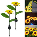 Outdoor Solar Garden Lights, 2 Pack Solar LED Lights Waterproof Simulation Flower Solar Lawn Lamp for Home Garden Decor Lights