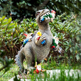 Garden Gnome Statues Outdoor Decor, Dinosaur Eating Gnomes Garden Decor Garden Ornaments Handicraft Flower Pot Accessories